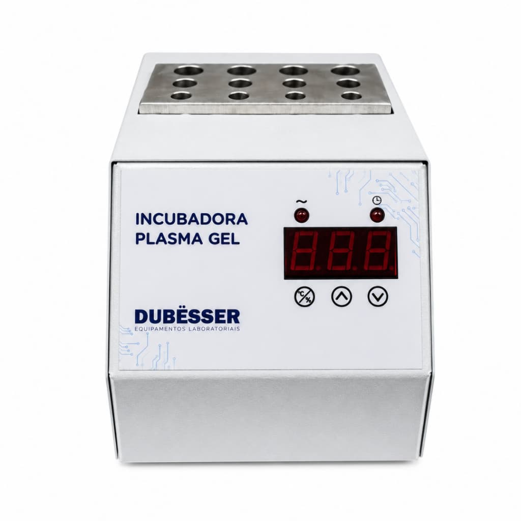 Incubadora Plasma Gel Aquecimento - 12 furos (Seringas 4x1mL - 4x3mL - 4x5mL*) Laboratório Profissional Análises