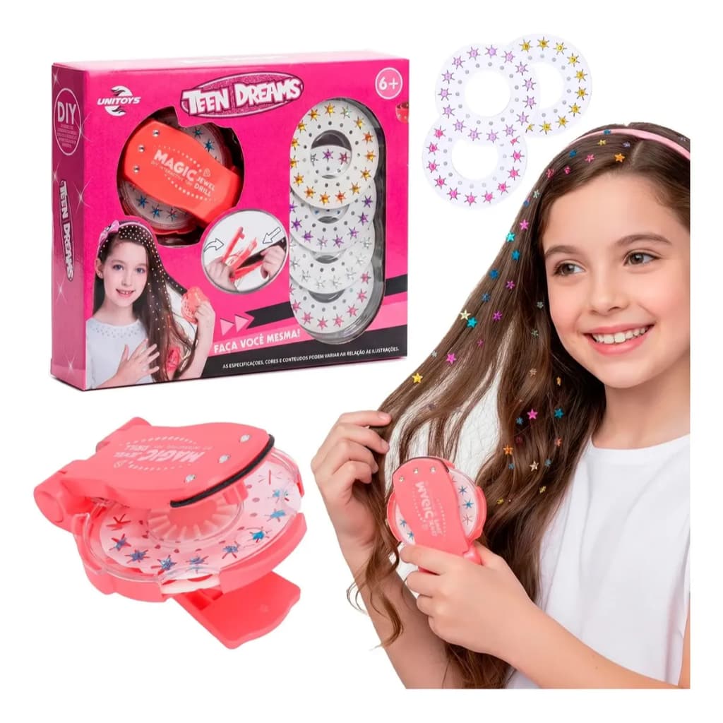 Grampeador de Joias Bling para Cabelo – Kit com 180 Gemas Adesivas para Decoração de Acessórios