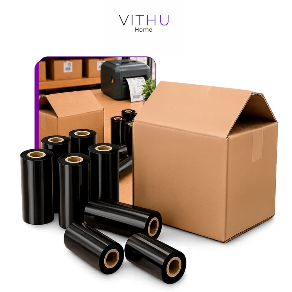 Kit 24 Ribbon Preto 110x74 Cera Impressoras Argox Zebra Elgin Etiquetas