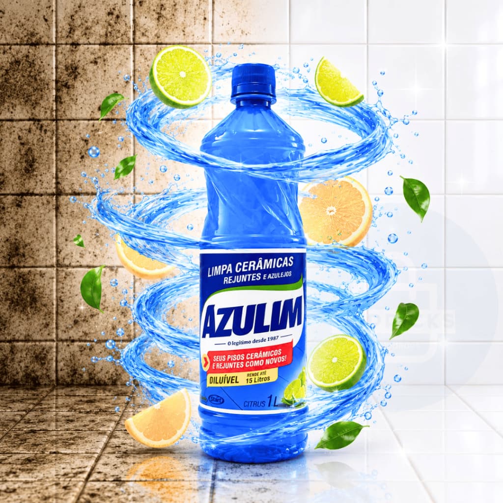 Limpa Cerâmicas Azulim 1L Citrus Limpa Pisos Rejuntes Azulejos Concentrado