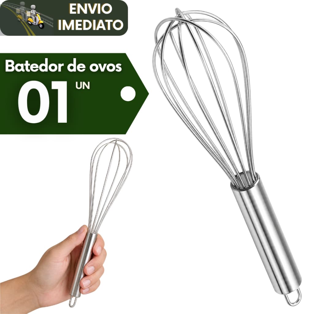 Fouet Batedor de Ovo para Misturar Ovos e Ingredientes para Cozinhas de Confeitarias e Doméstico