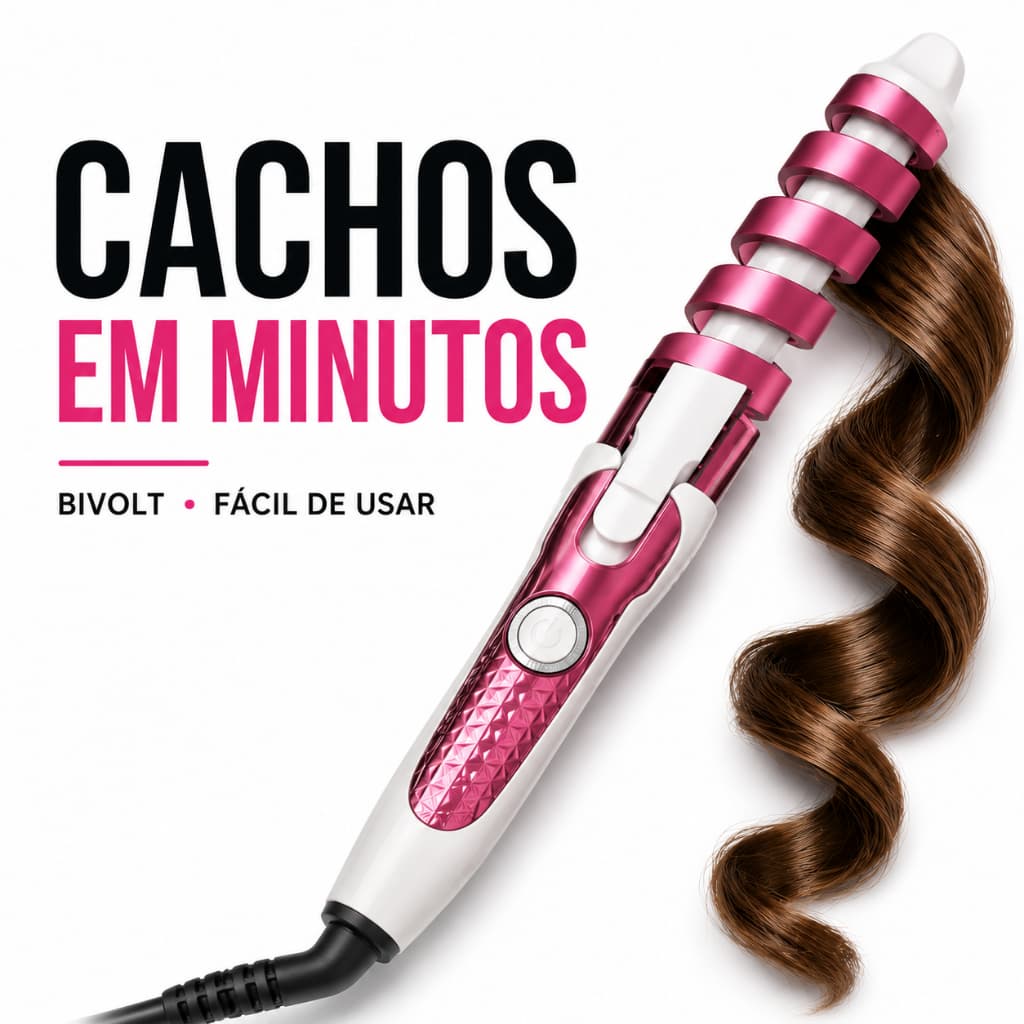 Modelador de Cachos Profissional Bivolt Cacheador de Cabelo Aquecimento Rápido