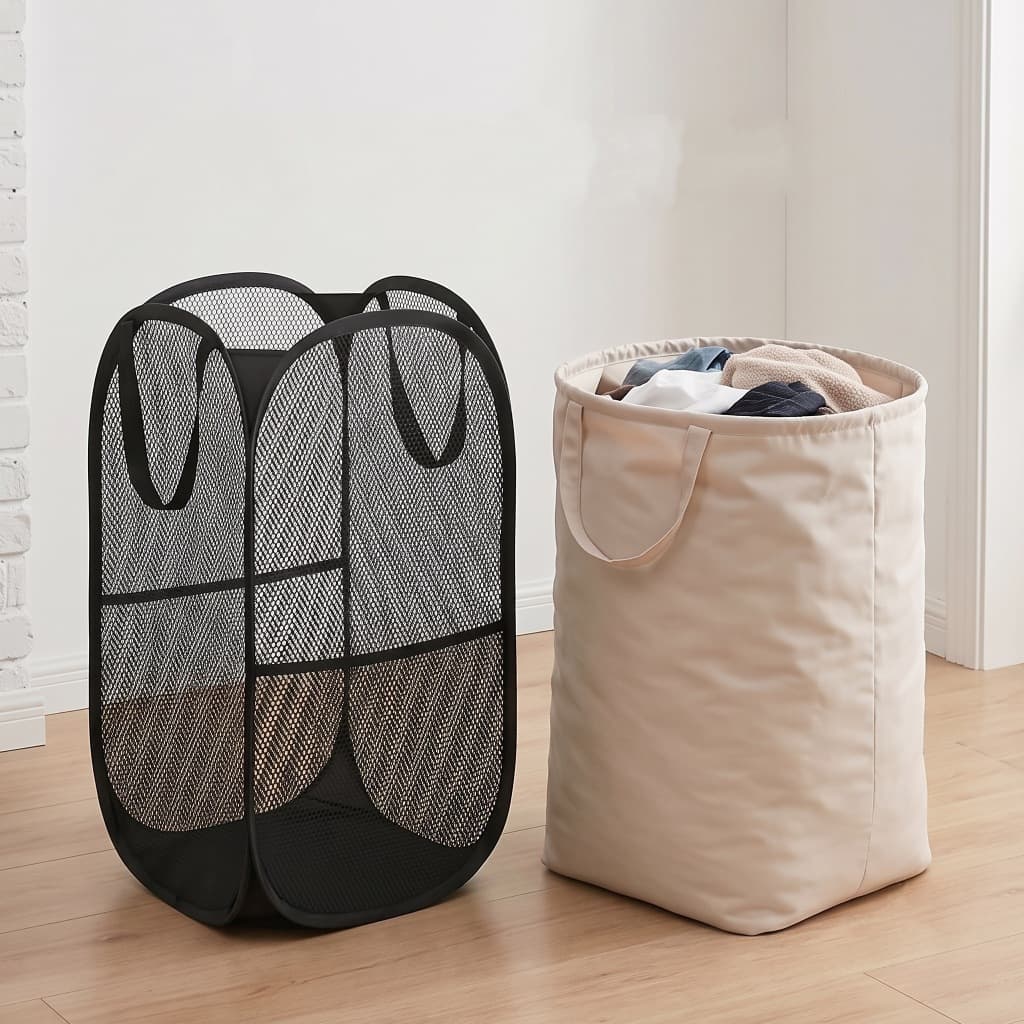 Cesto De Roupa Suja Dobrável Em Tela Com Saco Removível Compre 1 Leve 2