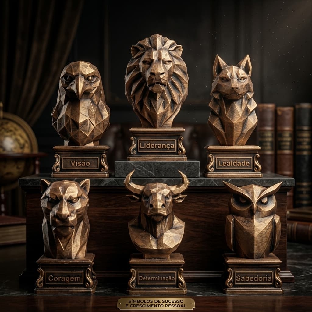 Busto Decorativo Coleção Virtudes | Kit de Esculturas Modernas para Escritório Home Office Presente Executivo