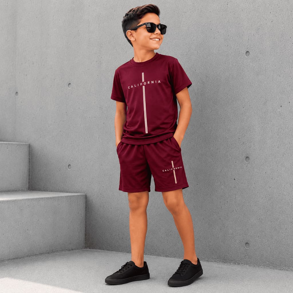 Conjunto de Roupa Infantil Dry Fit para Menino Verão Moda Juvenil