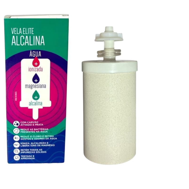 Kit 4 Velas para Filtro de Barro - Agua Alcalina Magnesio Prata Coloidal Carvao
