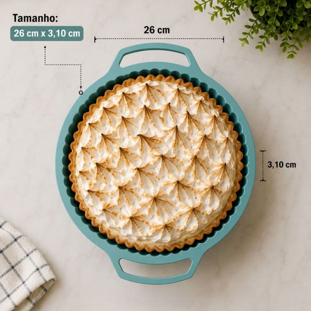 Forma de Silicone com Alça Rígida Fácil Desenforme para Pudim Bolo Manjar Torta Kit 3 Peças
