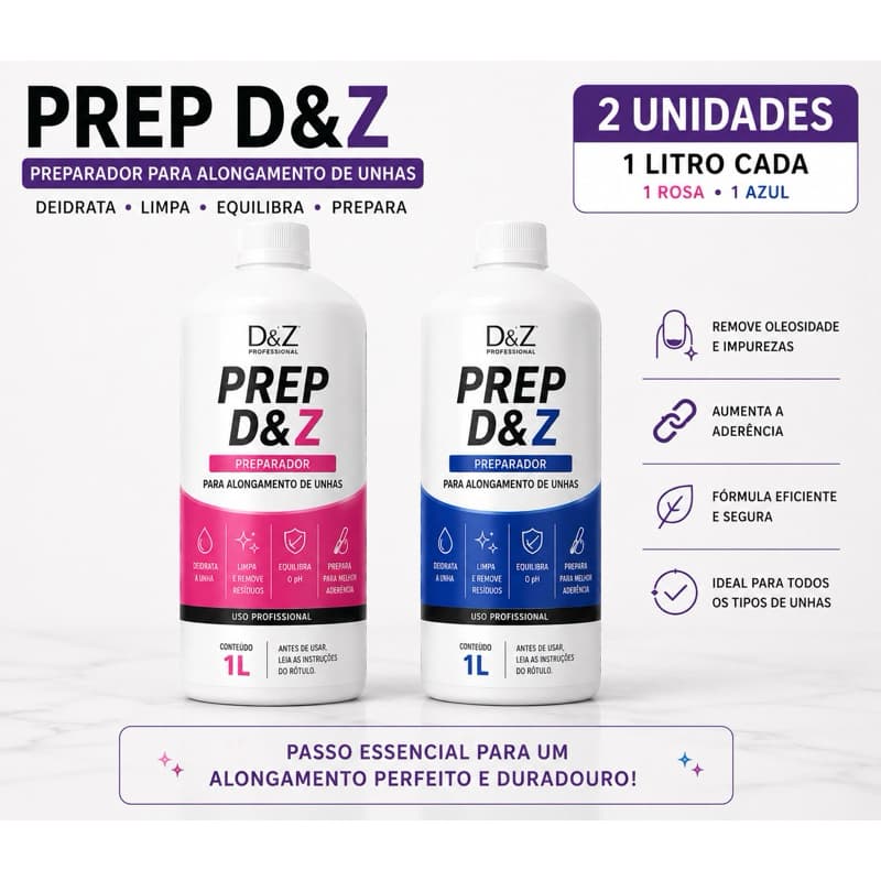 imagem ilustrativa - 2prep 1litro d&z alongamento de unhas