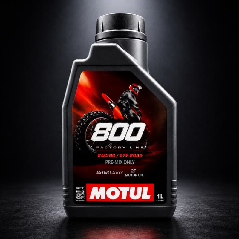Óleo Motul 800 Factory Line Off Road 2T 1L 100% Sintético Ester Core Moto de Trilha Enduro Motocross Original