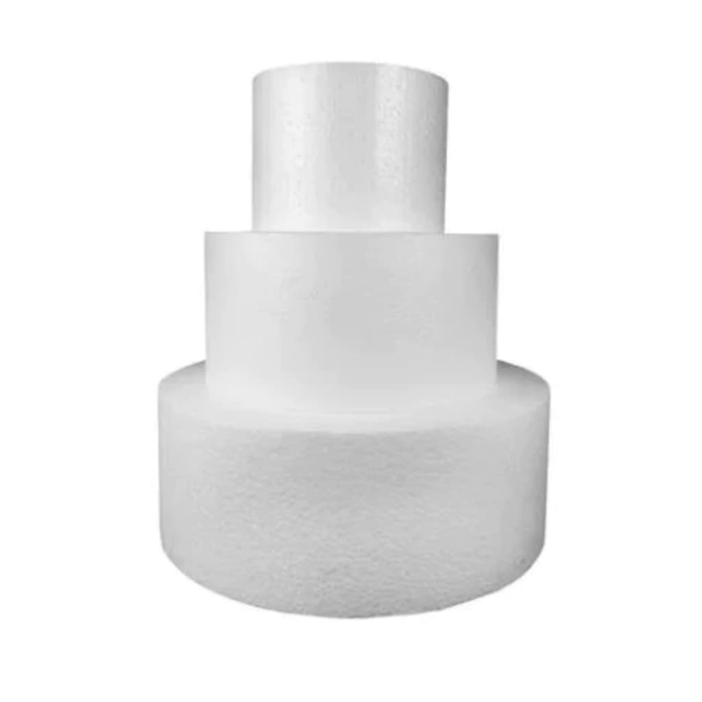Base para Bolo Fake 15cm de Isopor Maciço Kit 15 20 25 cm | Bolo Cenográfico | Artesanato | Festa
