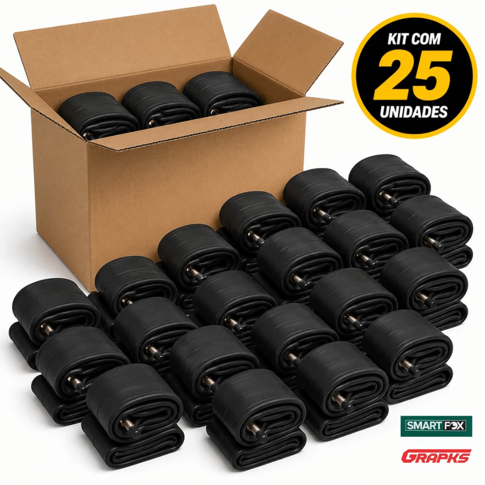 Kit 25 Câmara de Ar Moto Aro 18 CG Titan 125 150 160 YBR Yes 90-90-18 2.75-18 80/100-18