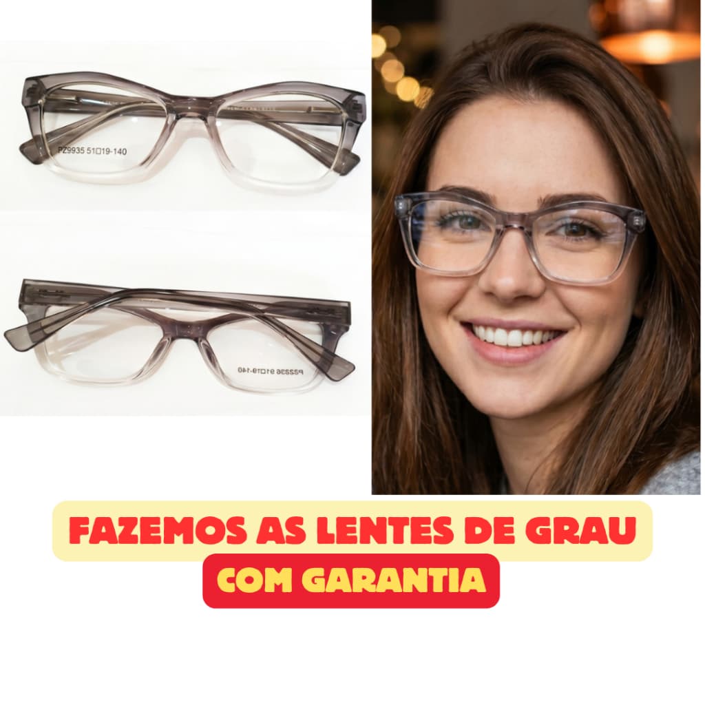 PZ8835-C3-Modelo Armação de Óculos Feminino Acetato