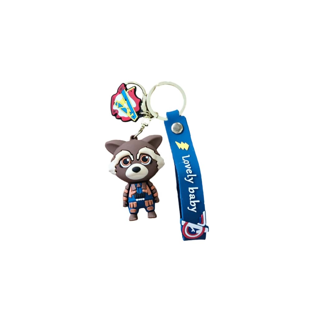 Chaveiro Rocket Raccoon Guardião das Galáxias Emborrachado Premium