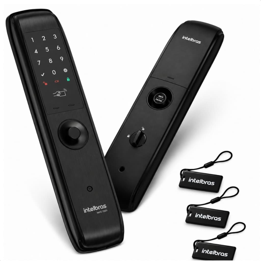 Fechadura Inteligente Digital Intelbras Biométrica Senha Cartão RFID Compatível Alexa Google Home