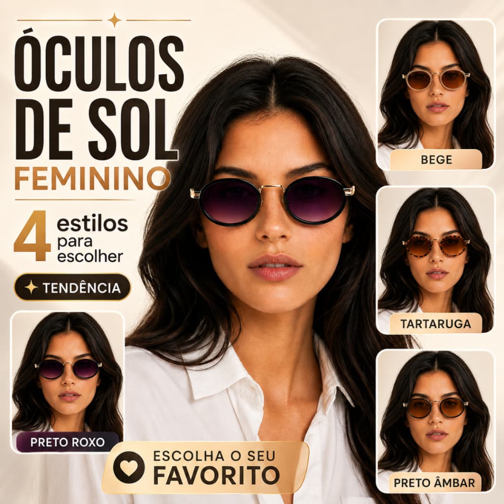 Óculos de Sol Retrô Estilo Blogueira Acetato Super Moderno