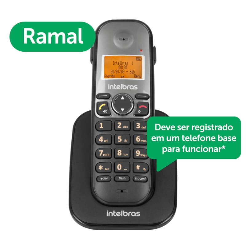 Ramal sem Fio Digital Extensor Casa TS 5121 Preto Intelbras