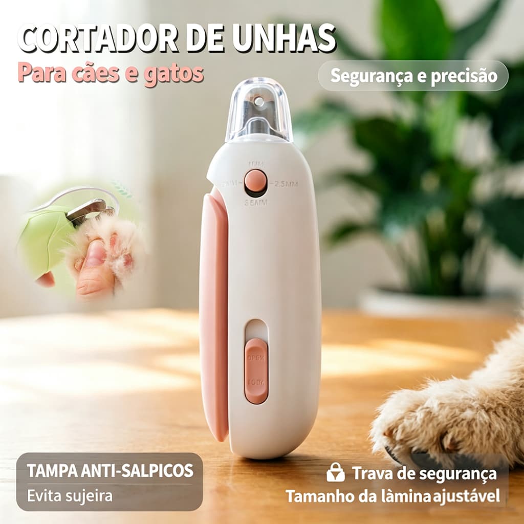 Alta Qualidade Kit Cortador de Unhas Pet com LED e Lima - Alicate de Segurança para Cães e Gatos