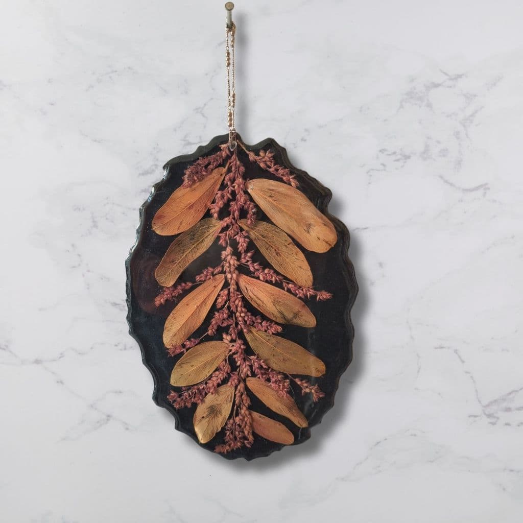 Quadro pequeno em Folhas de Eucalipto na Sua Parede: Arte em Resina Epóxi Efeito floresta Premium