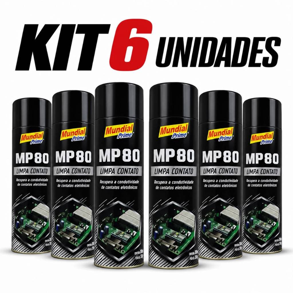 Kit 6 Limpa Contato MP80 Spray 300ml Elétrico E Eletrônico