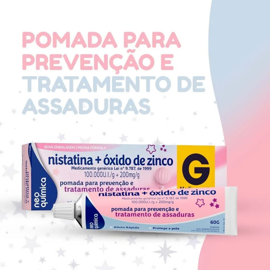 Pomada Assadura Bebê - Nistatina + Óxido de Zinco Neo Química 60g Genérico