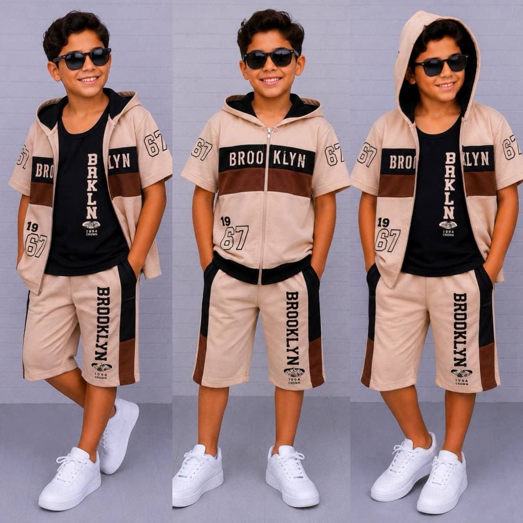 Conjunto 3 Peças Colete + Regata + Bermuda Menino Infantil Kit 3 Peças