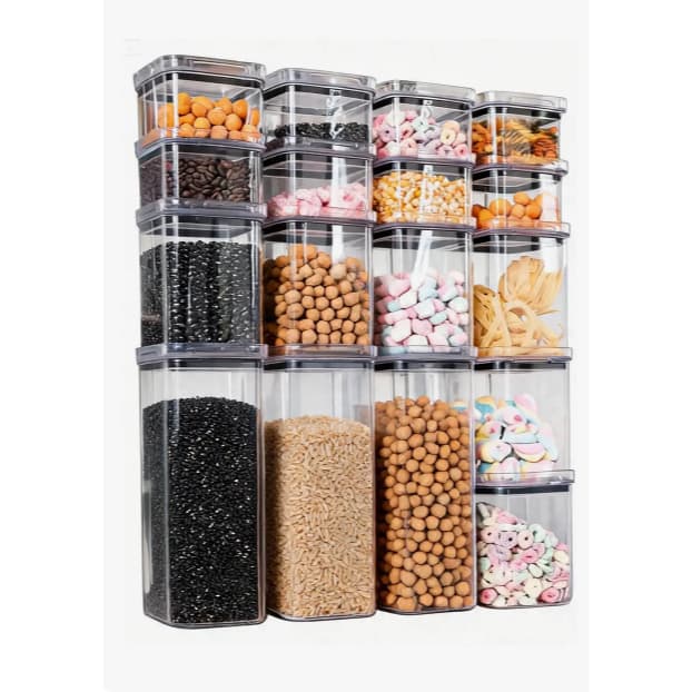 Kit 15 Pote Hermético Empilháveis Cozinha Porta Mantimentos