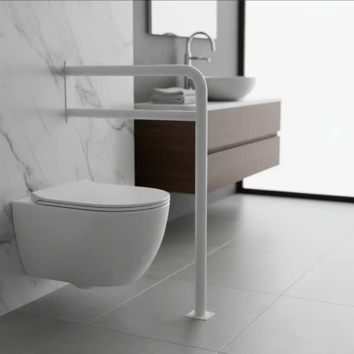 Apoio Lateral Vaso Sanitário Com Pé Para Idosos Reforçado