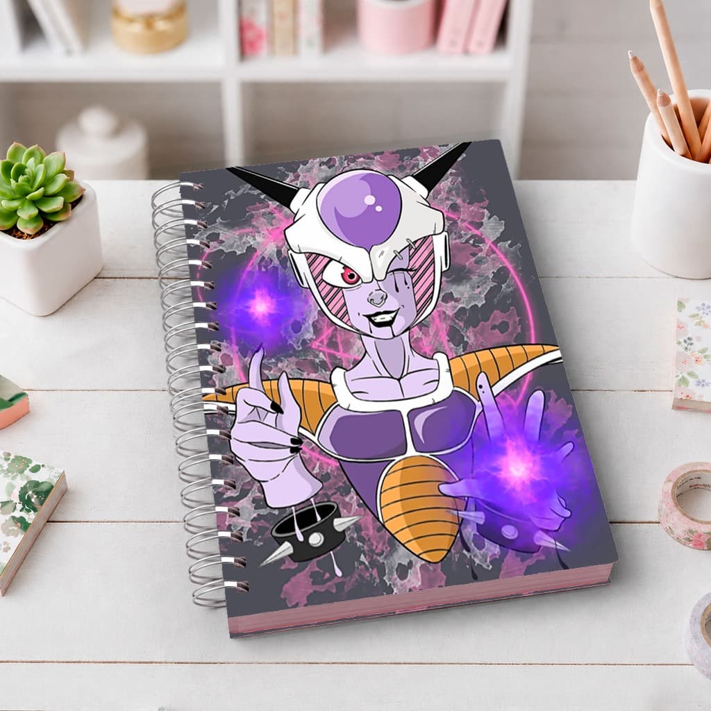 Caderno Nostalgia Frieza Menina A5 100 Folhas Capa Dura Espiral Material Escolar Papelaria
