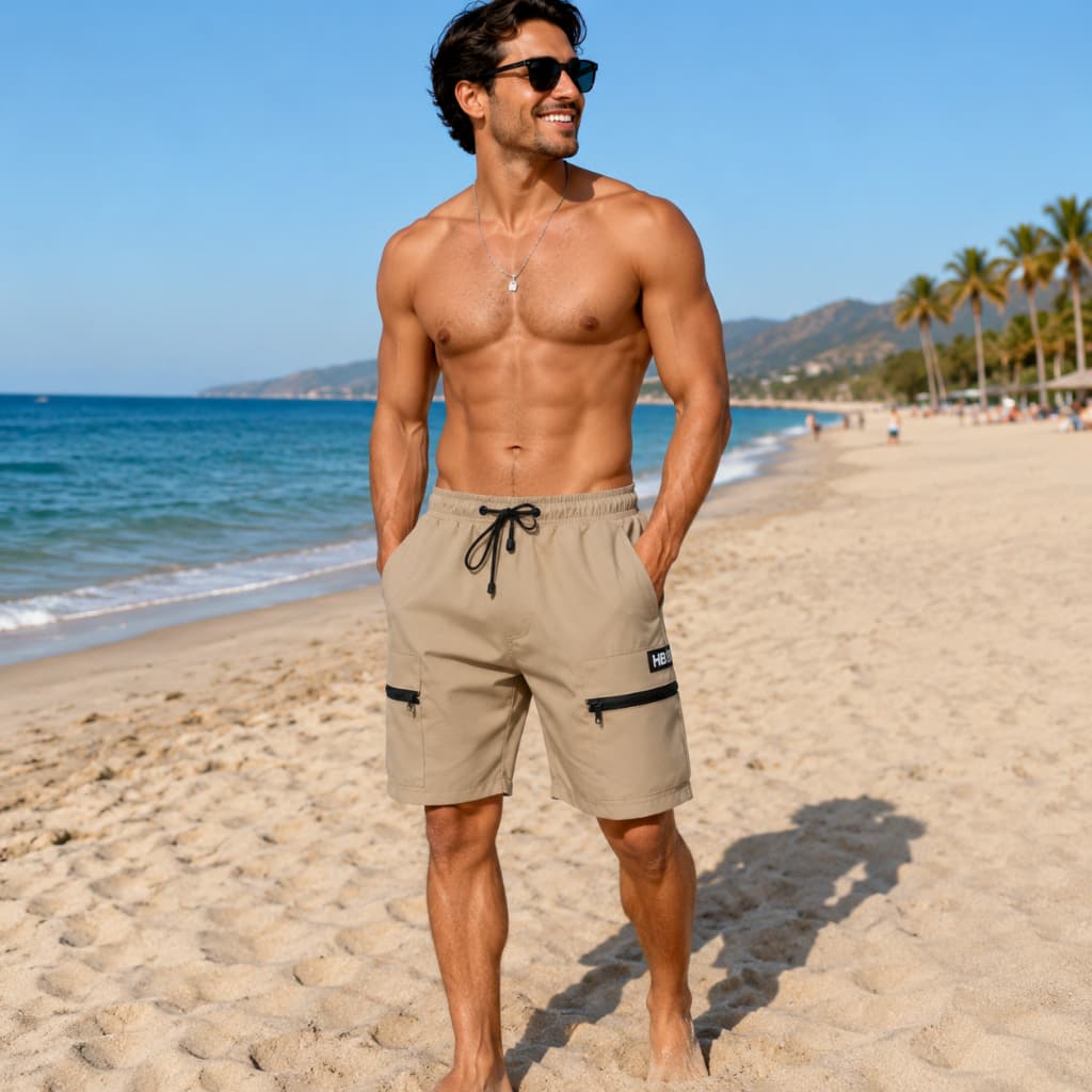 BERMUDA CARGO MASCULINO ELASTANO MODA VERÃO  PRAIA, TREINO, ACADEMIA