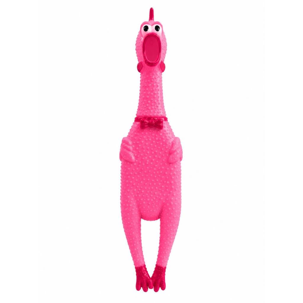 Galinha Frango Borracha Mordedor Cachorro Pet Faz Barulho/ Escolha a COR/ 29CM Brinquedos Cachorro
