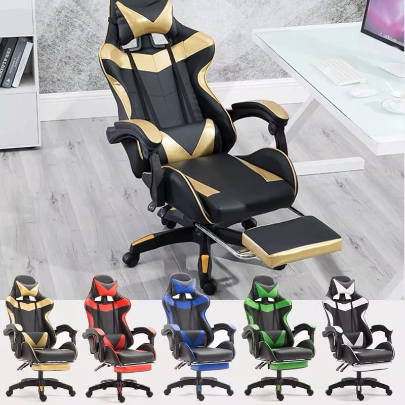 Cadeira Gamer Ergonômica Profissional Escritório Reclinável Confortável Com Rodinha E Apoio Para Pés