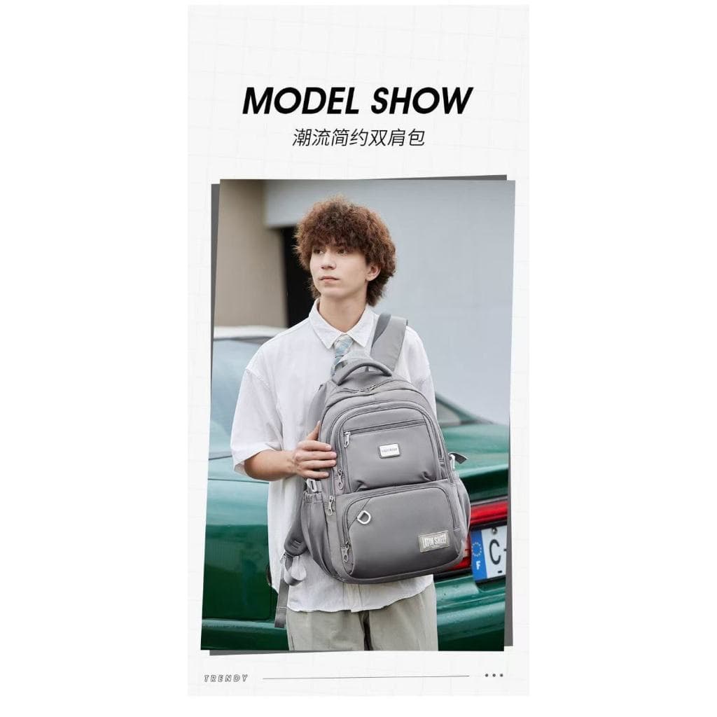 Mochila de náilon repelente de água de grande capacidade simples e leve bolsa de computador bolsa escola