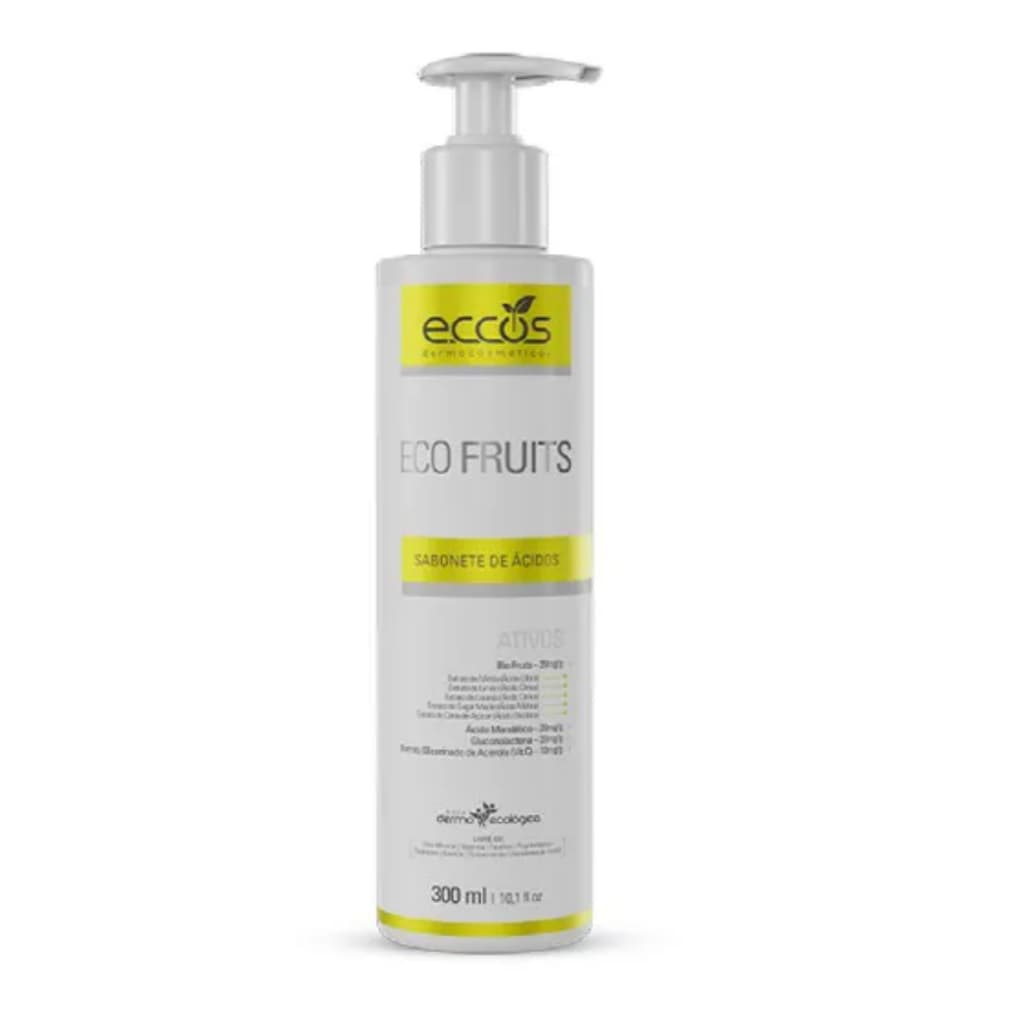Sabonete Facial Eco Fruits Com Ácidos Clareador 300ml Eccos