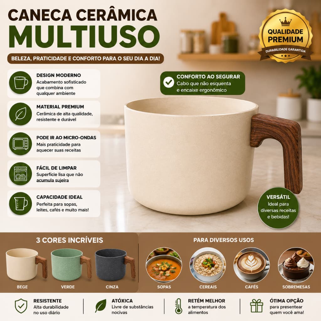 Leiteira Nanoceramica 1500ml Revestimento Antiaderente Alta Durabilidade