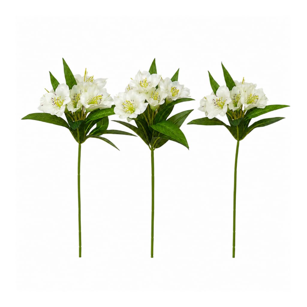 kit 3 Astromelia Branca Artificial Flores Artificiais Para Decoração flor Artificial decoração Para Casa
