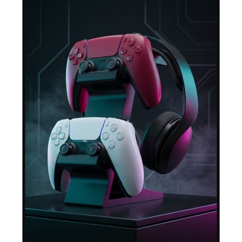 Suporte Gamer 3 em 1 para Headset e Controle PS5 / Xbox Series / Xbox One Suporte de Mesa