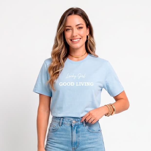Camiseta Feminina Azul Bebê Good Living em Algodão Suave para Conforto e Estilo no Dia a Dia