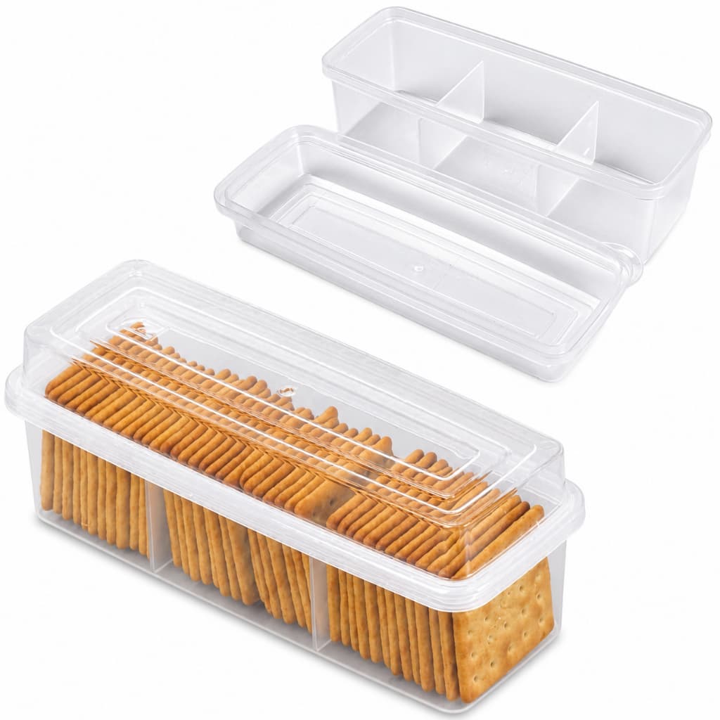 Porta Biscoitos e Torradas com Tampa Porta Mantimentos Café da Manhã BPA Free Nitron