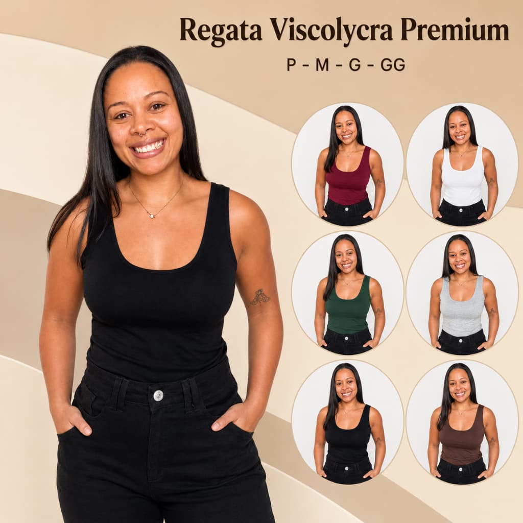 Regata Feminina Alça Larga Viscolycra Premium - P ao GG