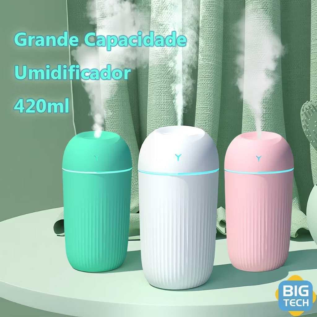 Mini Umidificador de Ar USB Aromatizador de Ambiente Difusor de Aroma Névoa Fria LED Portátil para Quarto Casa