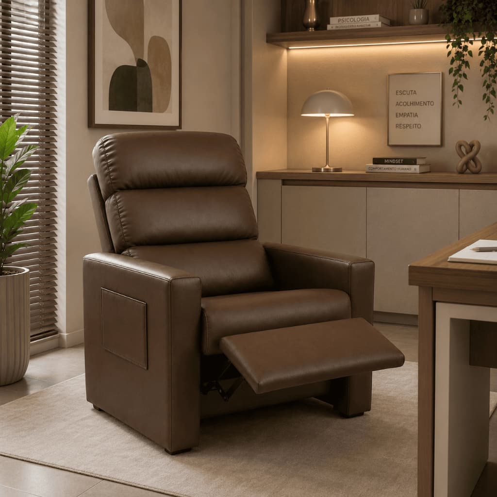 Poltrona do Papai Jade Reclinável Confortável Sala Luxo Descanso Amamentação Estofada Ergonômica