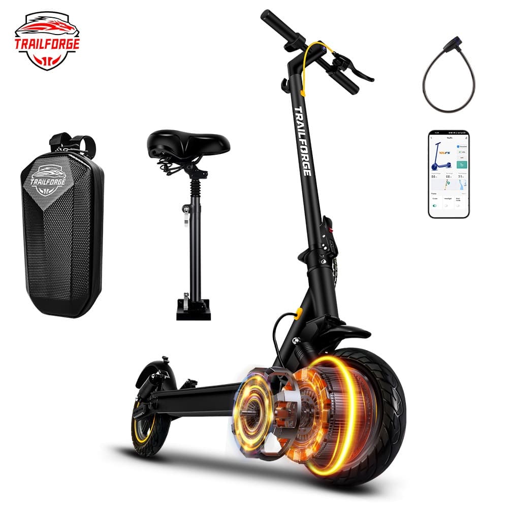 Trailforge-T1 Patinete Elétrico 800W 10" 40KM/H 48V 12.5AH  40km Capacidade de carga de 120 kg