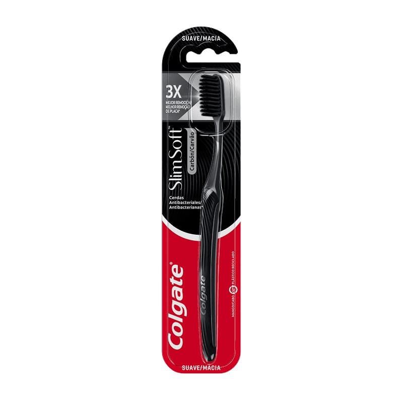 Escova de Dente Slim Soft Black Cerdas Macias e Ultrafinas Colgate Cores Sortidas 1, 2 , 3 e 4 UNIDADES