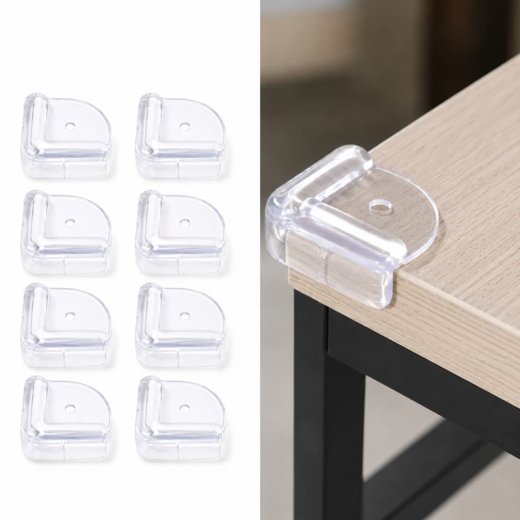 Protetor Quina Silicone Mesa Móveis Modelo Quadrado Proteção Bebe Quarto Cozinha Sala