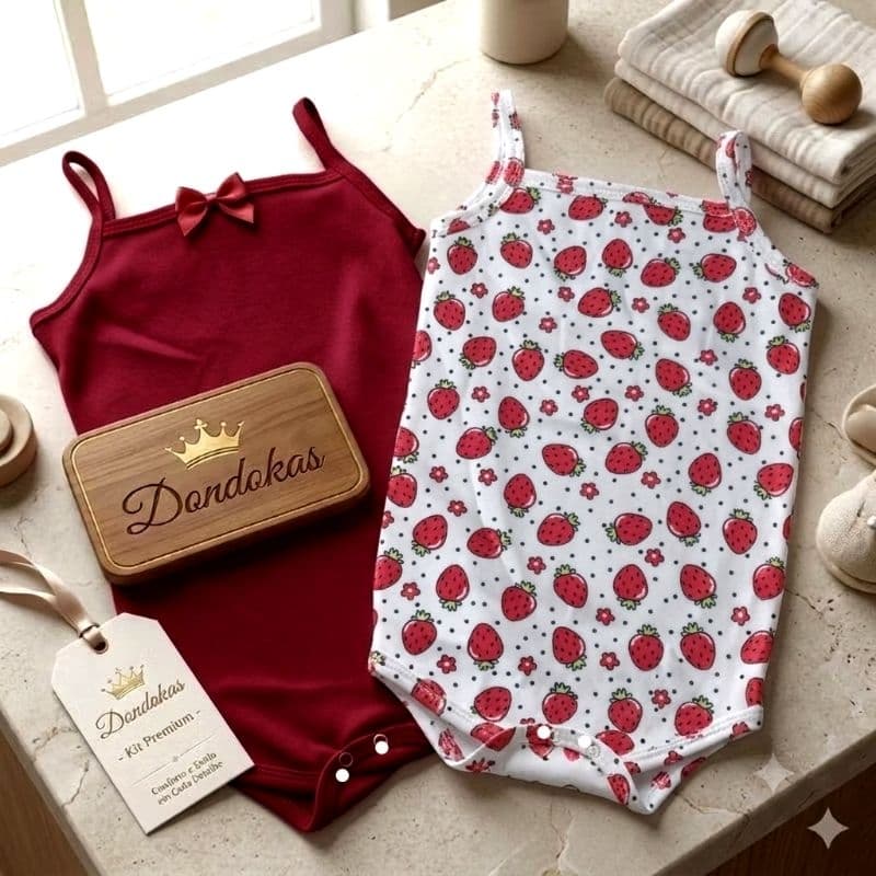 Kit com 2 Body Bebe Menina Alcinha Algodão Confortavel Roupa Bebê Bodies do M ao GG