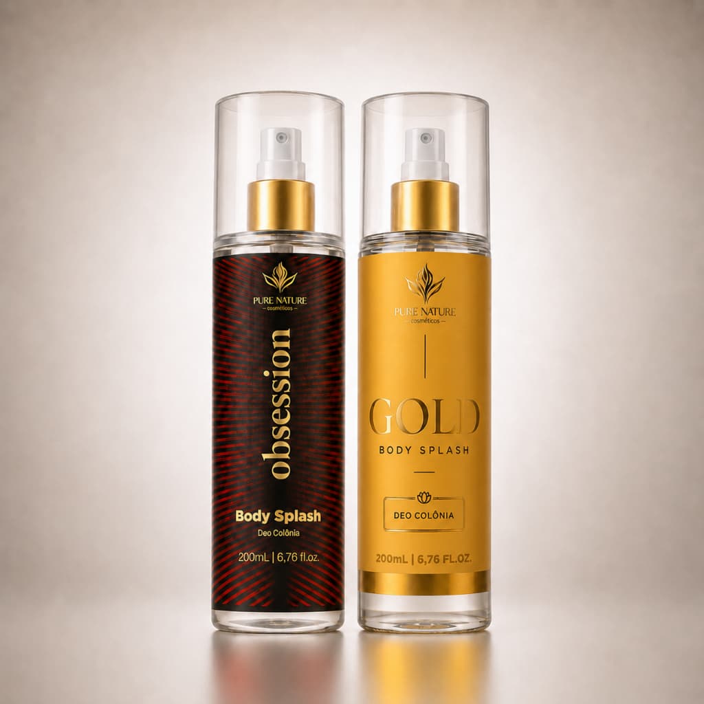 Kit 2 Body Splash Feminino Obsession e Gold Colônia 200ml Longa Duração Pure Nature
