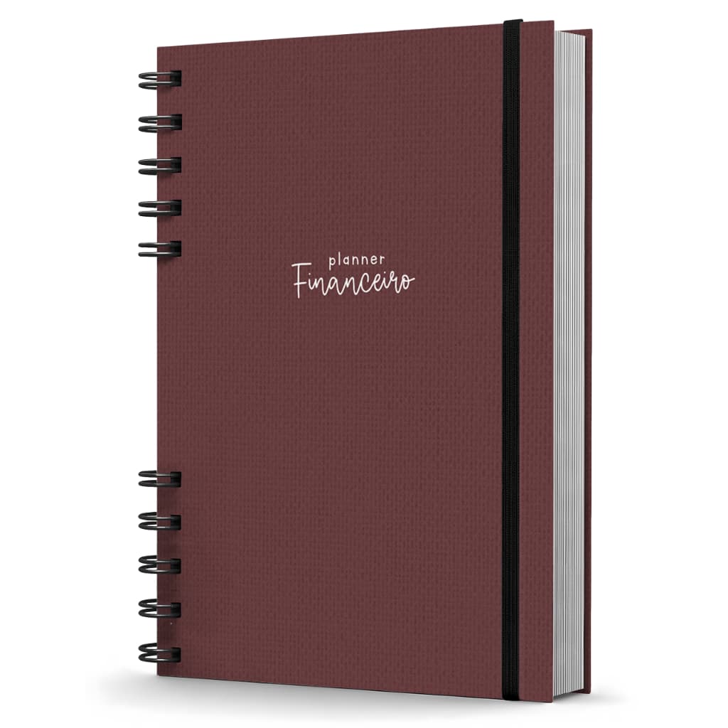 Planner de Controle Financeiro Capa Dura Não Datado Bordô