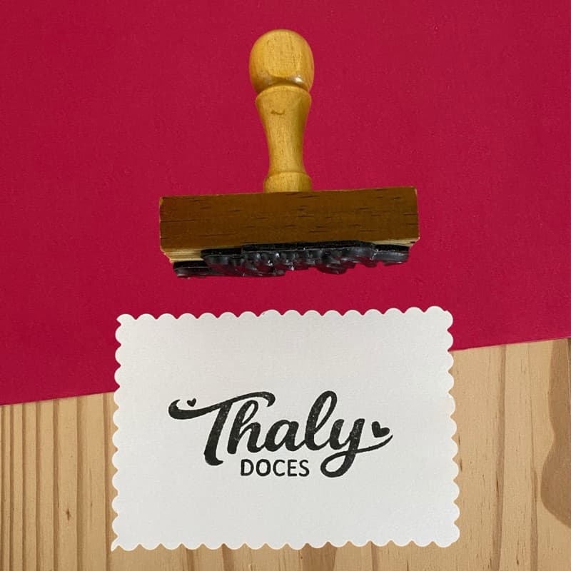 Carimbo Personalizado  8x3 cm com Logomarca