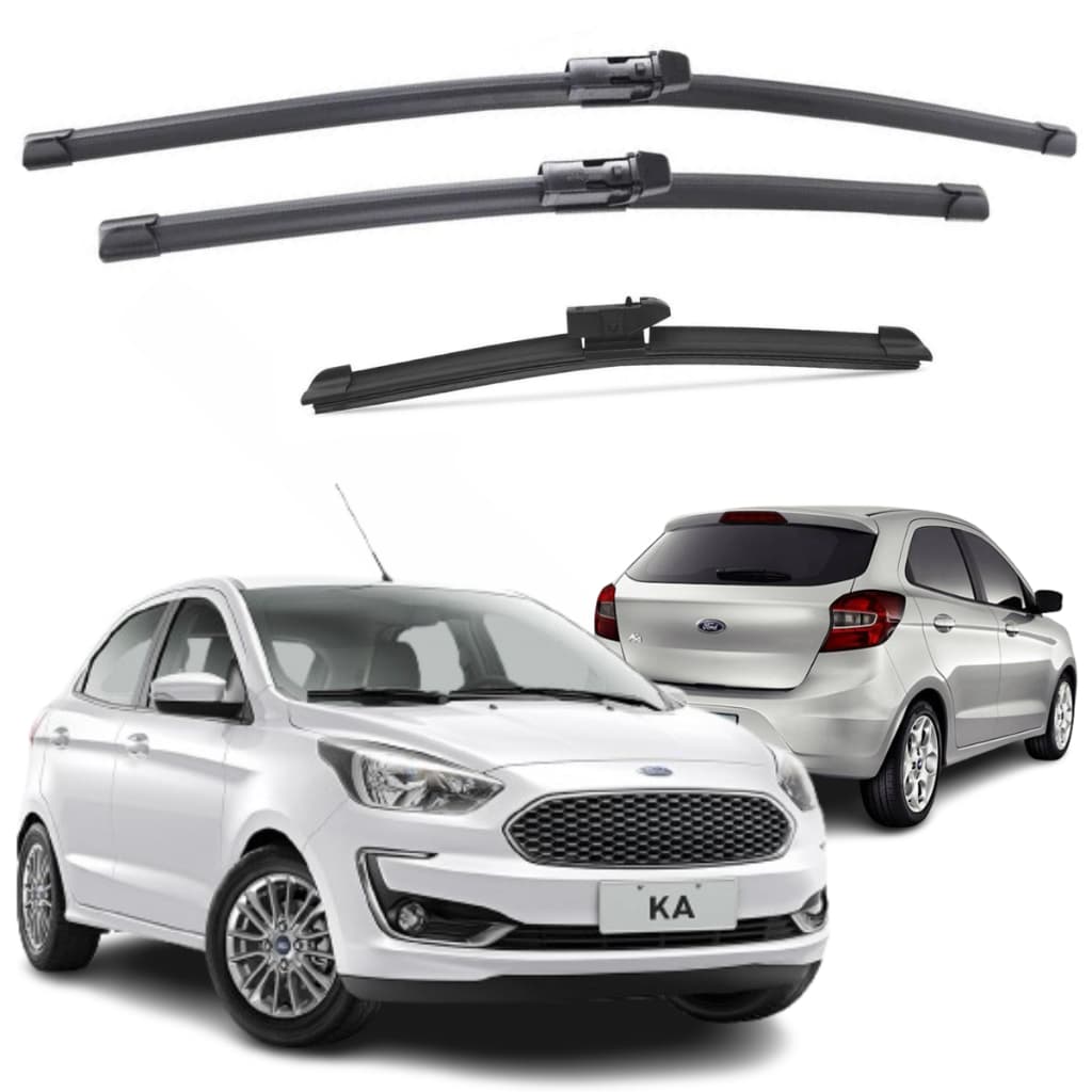 Palhetas Limpador De Parabrisa Silicone Ford Ka Ano 2015 2016 2017 2018 2019 2020 2021 Contra Chuva