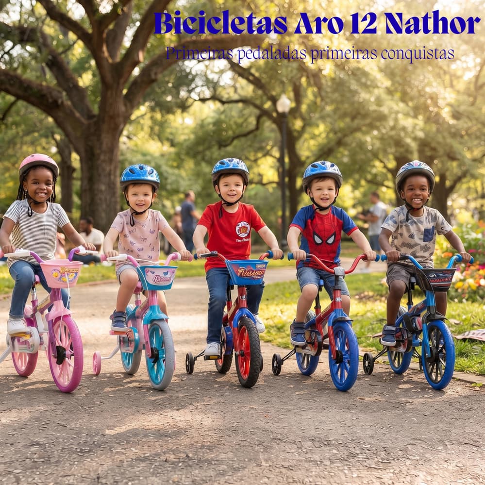 Bicicleta Infantil Aro 12 Nathor Menino e Menina
